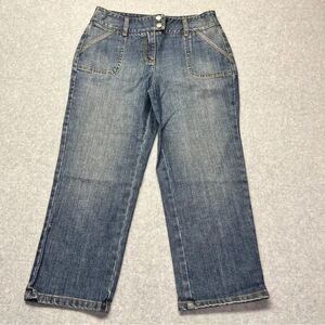 Vintage Talbots Capri Jeans Stretch 90s Med Blue‎ Wash size 4 Petite